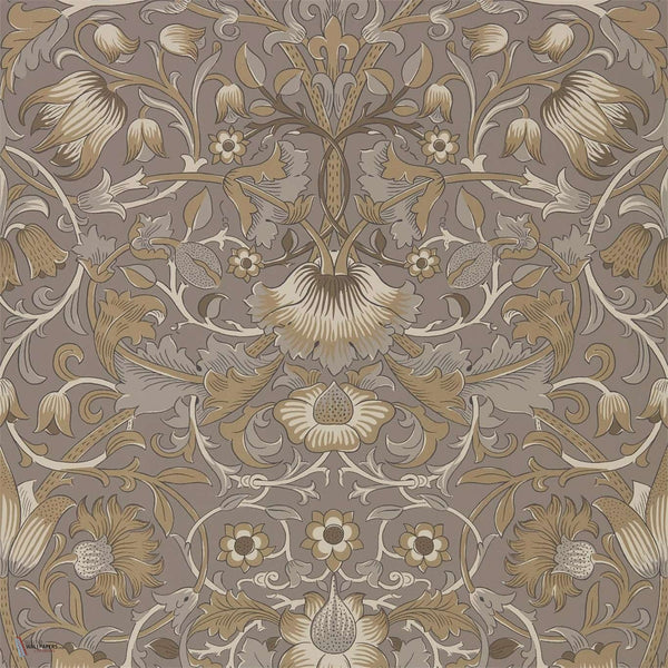 Pure Lodden wallpaper in Taupe/Gold van Morris & Co