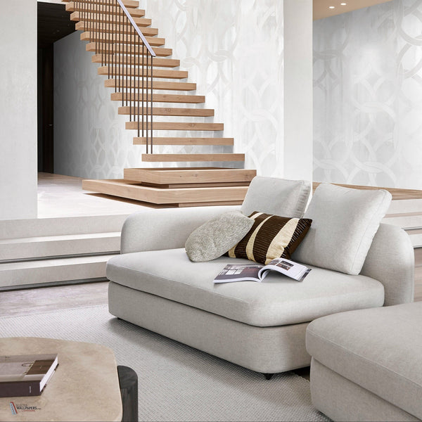 The Vail wallpaper in Grey van Daisy James — interieur