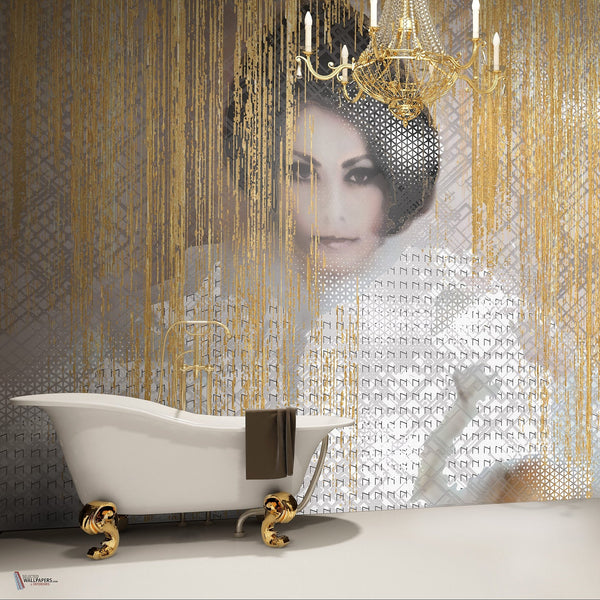The Pink Sooph 2.0 Tapete in Gold van Daisy James — interieur