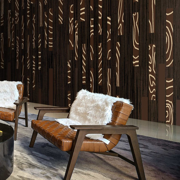 The Roots wallpaper in Brown van Daisy James — interieur
