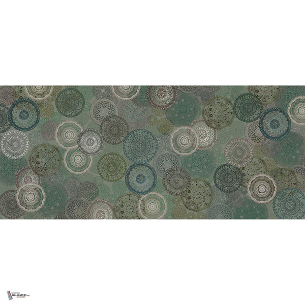 The Rhythm wallpaper in Green van Daisy James — volledig ontwerp