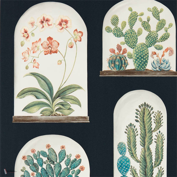 Terrariums wallpaper in Ink/Multi van Sanderson