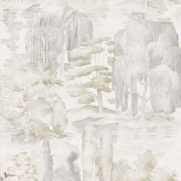 Waterperry wallpaper in Ivory/Stone van Sanderson