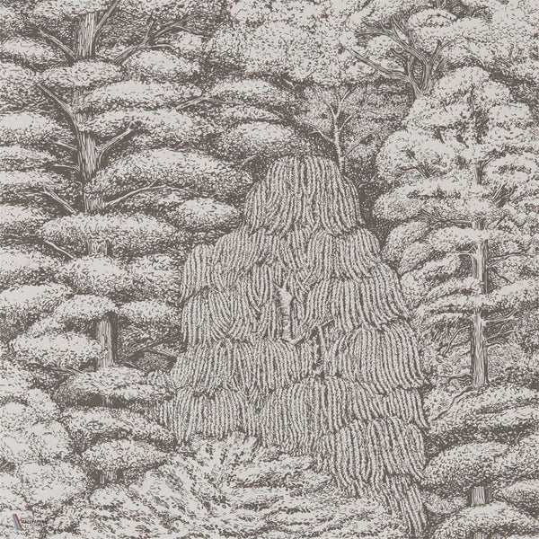 Woodland Toile Tapete in Ivory/Charcoal van Sanderson