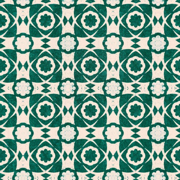 Aegan Tiles-wallpaper-Mind the Gap-Ultramarine Green-Roll-WP30050-Selected Wallpapers