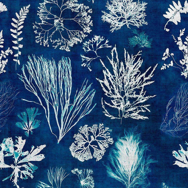 Algae-wallpaper-Mind the Gap-Blauw-300 cm (standaard)-WP20297-Selected Wallpapers