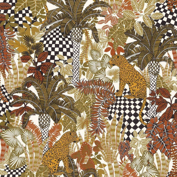 Belize-Wallpaper-Casamance-Blanc/Kaki-Roll-75500100-Selected Wallpapers