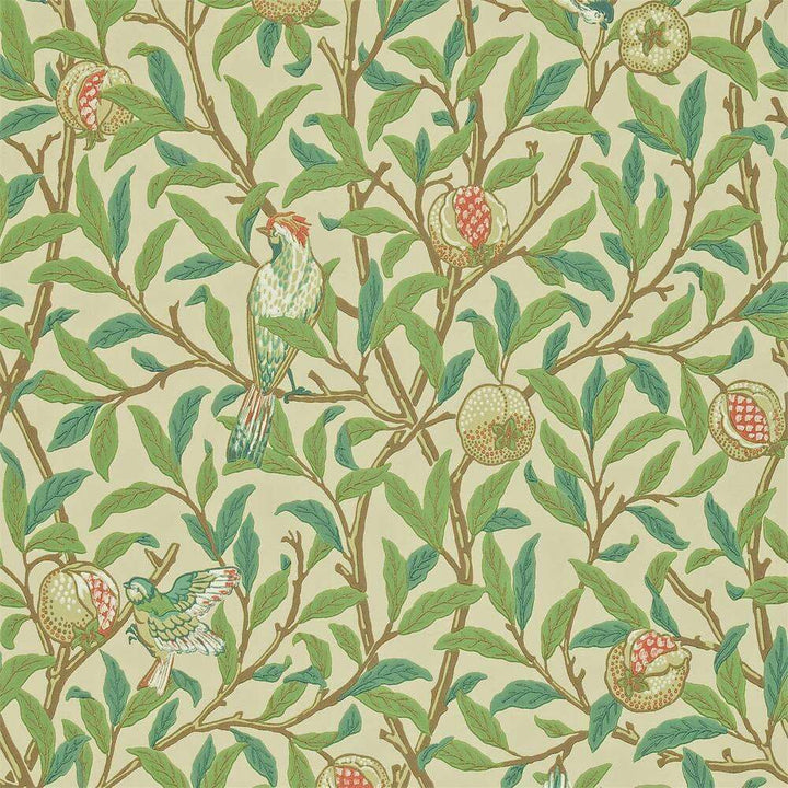 Bird & Pomegranate-behang-Tapete-Morris & Co-Bayleaf/Cream-Rol-212539-Selected Wallpapers