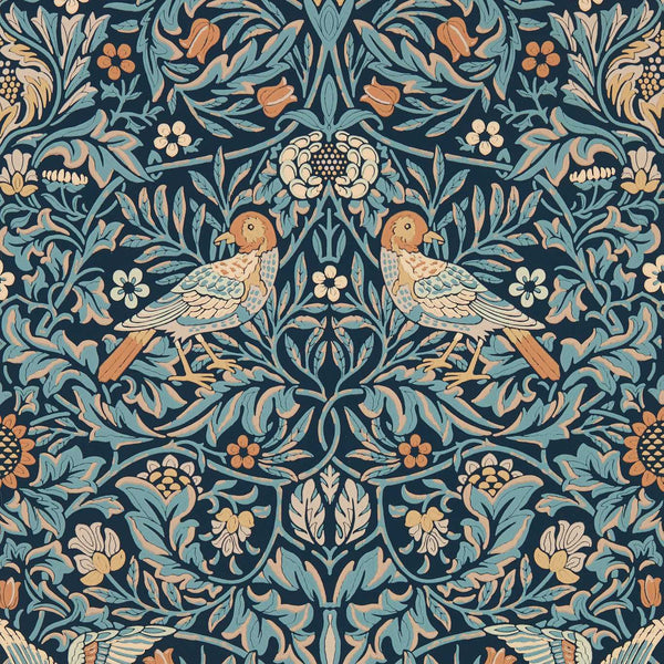 Bird-Tapete-Morris & Co-Webb's Blue-Rolle-217193-Selected Wallpapers