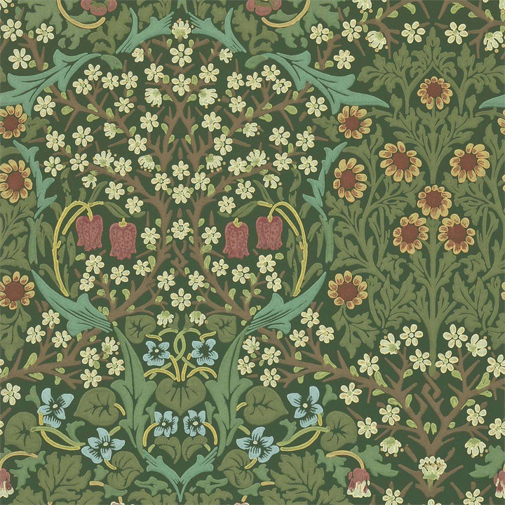 Blackthorn-behang-Tapete-Morris & Co-Green-Rol-210409-Selected Wallpapers