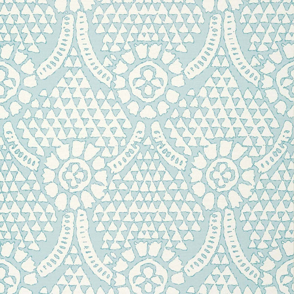 Chamomile-Wallpaper-Thibaut-Spa Blue-Roll-T14320-Selected Wallpapers