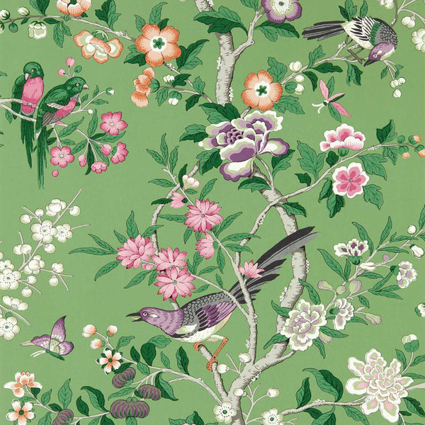 Chinoiserie Hall-Wallpaper-Sanderson-Chinese Green-Roll-217110-Selected Wallpapers