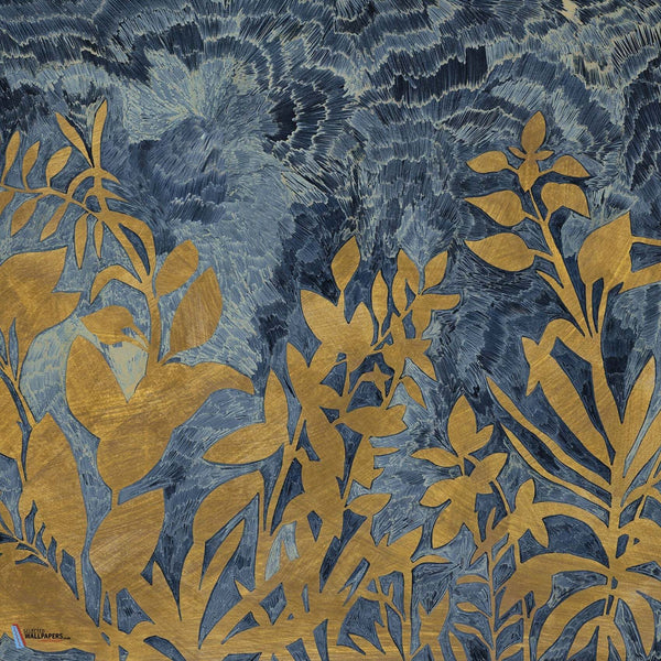 Fleur de Lune-Wallpaper-Casamance-Marine/Dore-Set-75651934-Selected Wallpapers