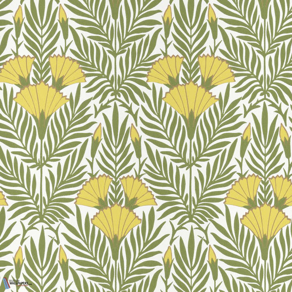 Floral Fanfare-Wallpaper-1838 wallcoverings-Vivid Yellow-Roll-2311-171-01-Selected Wallpapers