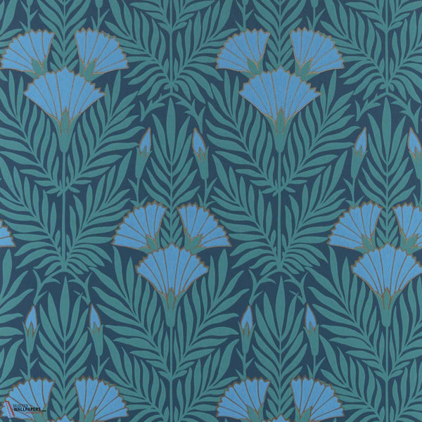 Floral Fanfare-Wallpaper-1838 wallcoverings-Cornflower Blue-Roll-2311-171-04-Selected Wallpapers