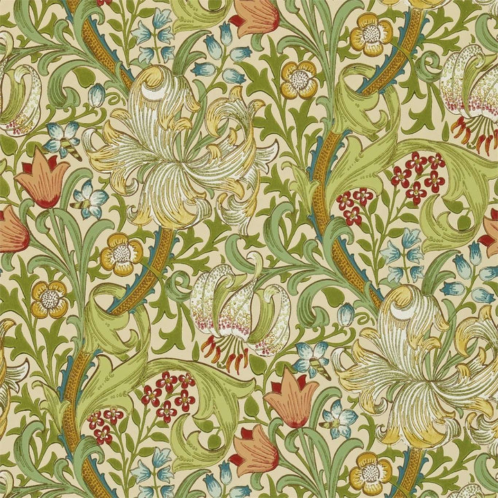 Golden Lily-behang-Tapete-Morris & Co-Pale Biscuit-Rol-210431-Selected Wallpapers