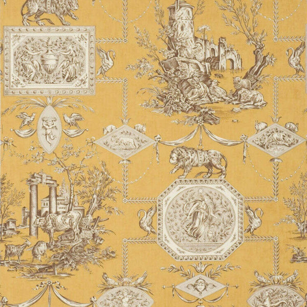 Les Muses et le lion-wallpaper-Braquenie-Ochre-Roll-BP207004-Selected Wallpapers