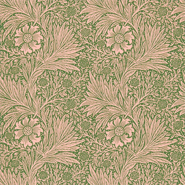 Marigold-wallpaper-Morris & Co-Pink/Olive-Roll-216953-Selected Wallpapers