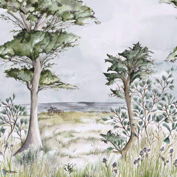 Pornic Int-Wallpaper-Casamance-Cypres/Ciel-Vinyl-75570100-Selected Wallpapers