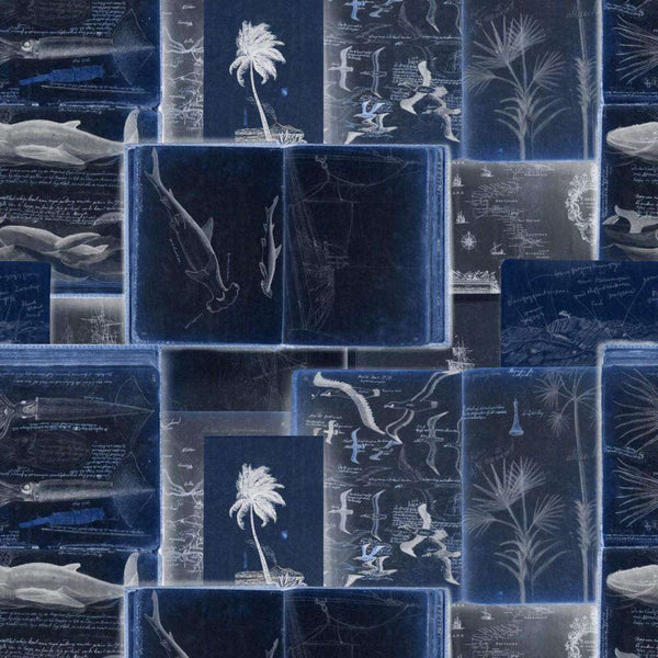 Seaman's Journal-behang-Mind the Gap-Indigo-300 cm (standaard)-WP20561-Selected Wallpapers