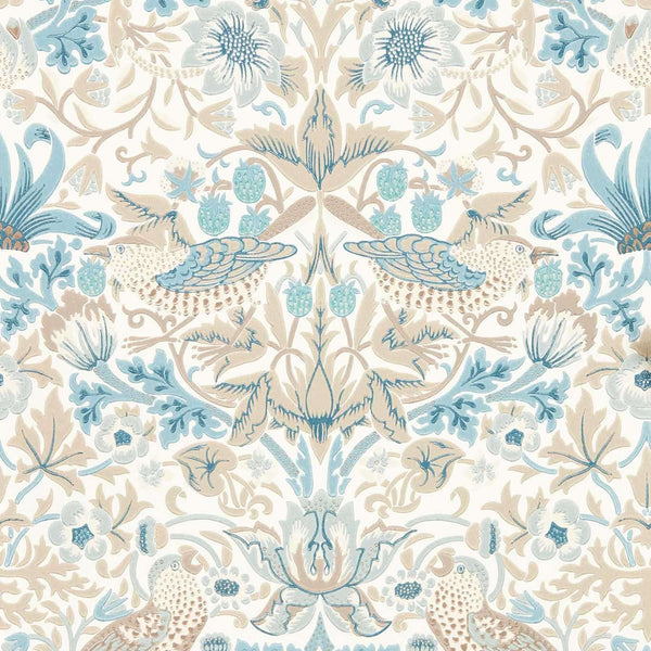 Simply Strawberry Thief-Wallpaper-Morris & Co-Slate/Vellum-Roll-217060-Selected Wallpapers