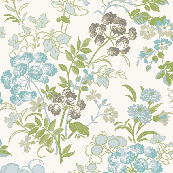 Spring Garden-Wallpaper-Thibaut-Spa Blue-Roll-T14339-Selected Wallpapers