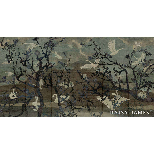 The Lake Petrol wallpaper-Daisy James-Selected Wallpapers & Interiors