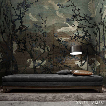 The Lake Petrol wallpaper-Daisy James-Selected Wallpapers & Interiors