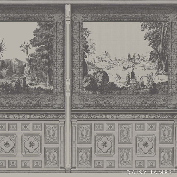 The Panel wallpaper-Daisy James-Grey-Vinyl-M2-Selected Wallpapers & Interiors