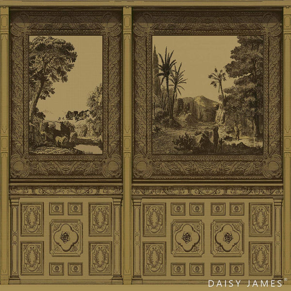 The Panel wallpaper-Daisy James-Ocher-Vinyl-M2-Selected Wallpapers & Interiors