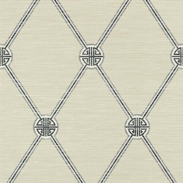 Turnberry Trellis-Wallpaper-Thibaut-Charcoal-Roll-T13355-Selected Wallpapers