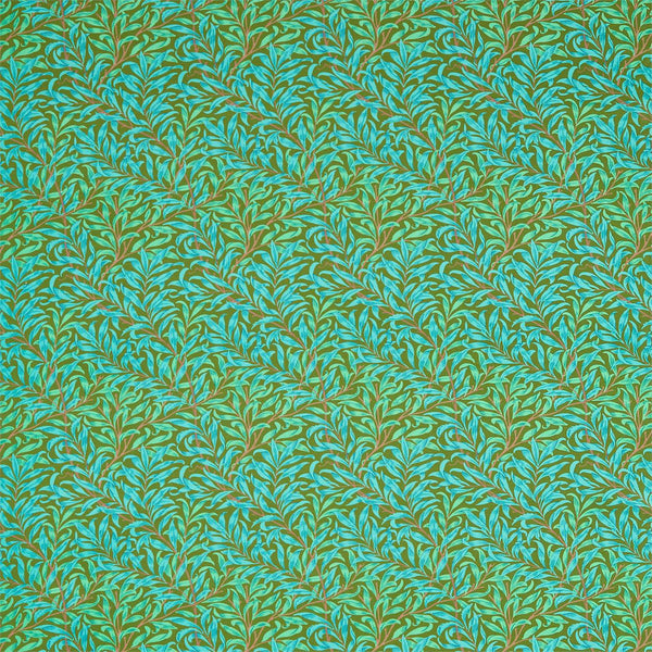 Willow Boughs Stoff-Morris & Co-Olive/Turquoise-Meter (M1)-226841-Selected Wallpapers