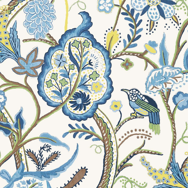 Windsor-Wallpaper-Thibaut-Blue and Yellow-Roll-T14300-Selected Wallpapers