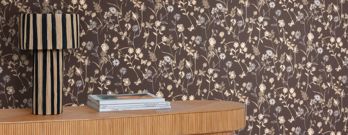 Luxus Bloemen Tapete für een Levendig Interieur