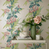 Aurora wallpaper in Moss by 1838 wallcoverings — interior