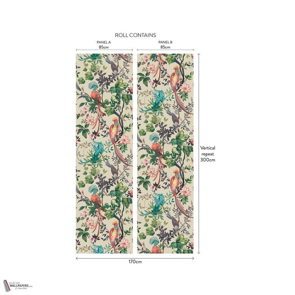 Bird Sonnet Tapete in Lacquer von 1838 wallcoverings — Interieur