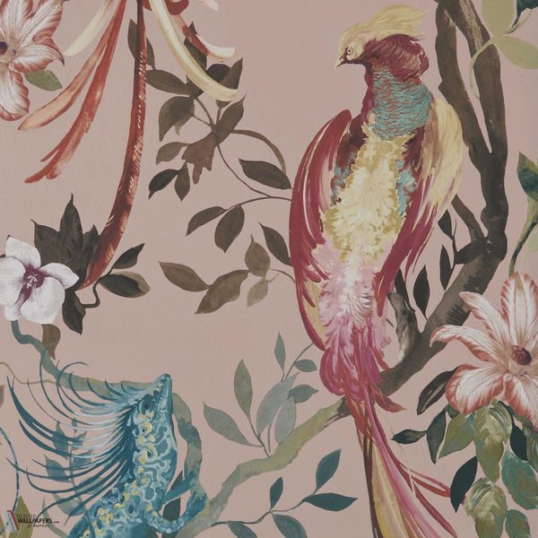 Bird Sonnet wallpaper in Blush Pink by 1838 wallcoverings