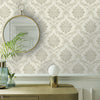 Broughton wallpaper in Grey by 1838 wallcoverings — interior