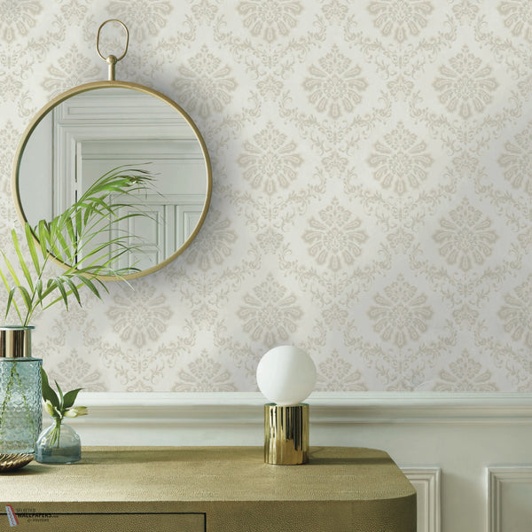 Broughton wallpaper in Natural by 1838 wallcoverings — interior