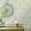 Broughton wallpaper in Seafoam by 1838 wallcoverings — interior