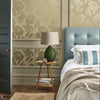 Chatsworth wallpaper in Gold by 1838 wallcoverings — interior