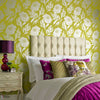 Chatsworth wallpaper in Lime by 1838 wallcoverings — interior