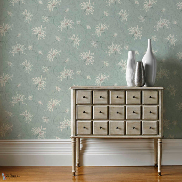 Fairhaven behang in Duck Egg van 1838 wallcoverings — interieur