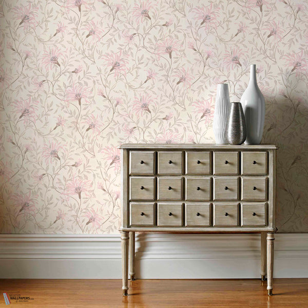 Fairhaven behang in Pink van 1838 wallcoverings — interieur