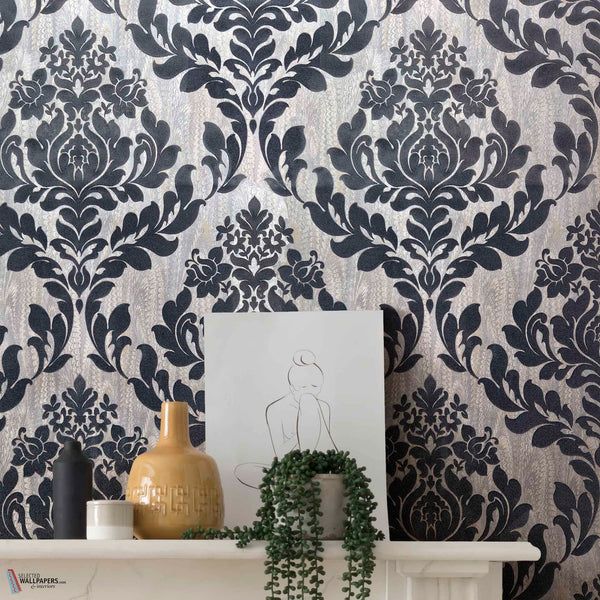 Faversham Tapete in Charcoal von 1838 wallcoverings — Interieur