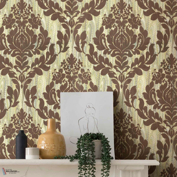 Faversham Tapete in Moss Green von 1838 wallcoverings — Interieur