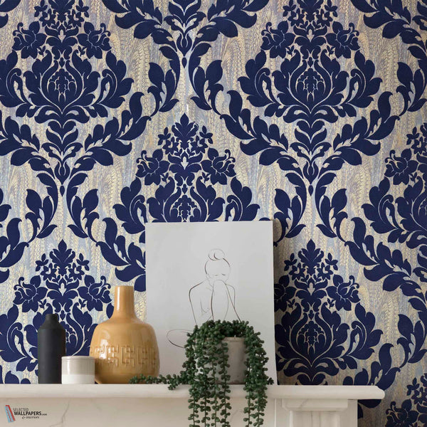 Faversham Tapete in Navy von 1838 wallcoverings — Interieur