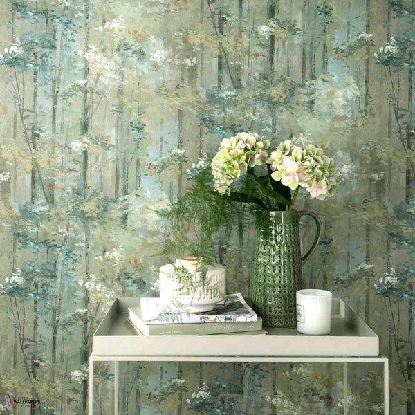 Glade behang in Moss van 1838 wallcoverings — interieur