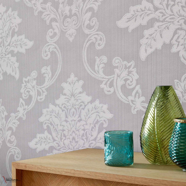 Hampton behang in Grey van 1838 wallcoverings — interieur