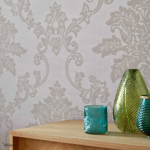 Hampton behang in Ivory van 1838 wallcoverings — interieur